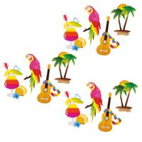 Boland Muurversiering Hawaii - 3x stuks - 35 cm - tropisch thema - versiering
