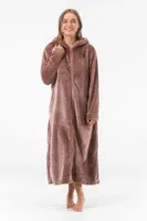 Gaubert lange fleece badjas met rits - Warme winter ochtendjas - Badjassen dames - Copy - Copy - Copy