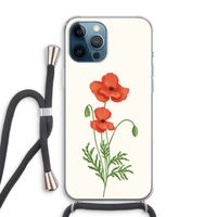 Red poppy: iPhone 12 Pro Max Transparant Hoesje met koord