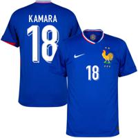 Frankrijk Shirt Thuis 2024-2025 + Kamara 18