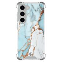 Samsung Galaxy S23 shockproof hoesje - Marmer lichtblauw