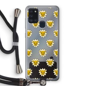 Leeuwenkoppen: Samsung Galaxy A21s Transparant Hoesje met koord