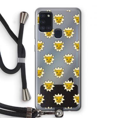 Leeuwenkoppen: Samsung Galaxy A21s Transparant Hoesje met koord