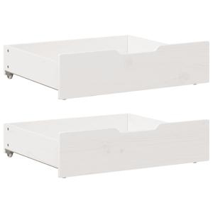 VidaXL Bedlades 2 st 75x55x17 cm massief grenenhout wit