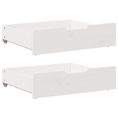 VidaXL Bedlades 2 st 75x55x17 cm massief grenenhout wit