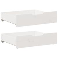 VidaXL Bedlades 2 st 75x55x17 cm massief grenenhout wit