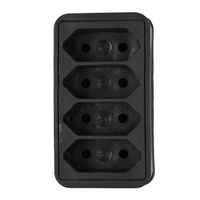 Benson Stopcontact splitter - quattro - zwart - voor 4 platte stekkers - Verdeelstekkers - thumbnail