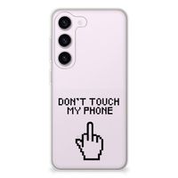 Samsung Galaxy S23 Silicone-hoesje Finger Don't Touch My Phone - thumbnail