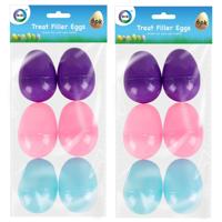 Suprise eieren - 24x stuks - multicolor - kunststof - paasversiering - paaseieren
