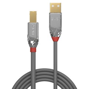 Lindy 36640 0.5m USB A USB B Mannelijk Vrouwelijk Grijs USB-kabel