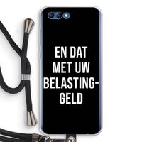 Belastinggeld - Zwart: Honor 10 Transparant Hoesje met koord