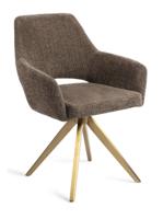Jesper Home Eetkamerstoel 'Yanai' Turn Gold, kleur Checked Chestnut