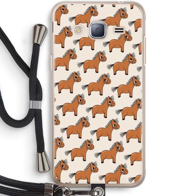 Pony: Samsung Galaxy J3 (2016) Transparant Hoesje met koord