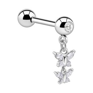 Jeweled Barbell with Charm Chirurgisch staal 316L / Belegde messing Barbells