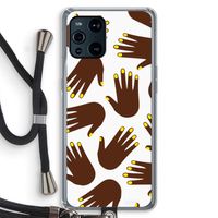Hands dark: Oppo Find X3 Pro Transparant Hoesje met koord