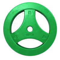 Tunturi Aerobic Halterschijf - Halter gewichten - 1x 10 kg - 30mm - Groen - incl. gratis fitness app - thumbnail