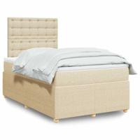 Boxspring met matras stof crèmekleurig 120x200 cm
