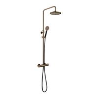 Hotbath Cobber Opbouw Regendoucheset Met Thermostaatkraan Met 20cm Ronde Hoofddouche en Ronde Handdouche Verouderd Messing