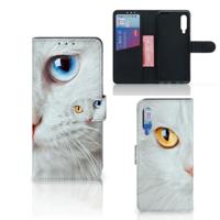 Xiaomi Mi 9 | Telefoonhoesje | Met pasjeshouder | Witte Kat