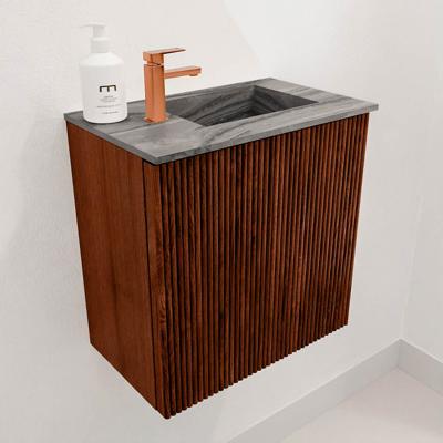 Toiletmeubel Mondiaz Joya Dlux | 40 cm | Meubelkleur Ruby | Faye wastafel Sombra Wasbak Rechts | 1 kraangat
