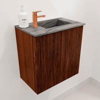 Toiletmeubel Mondiaz Joya Dlux | 40 cm | Meubelkleur Ruby | Faye wastafel Sombra Wasbak Rechts | 1 kraangat