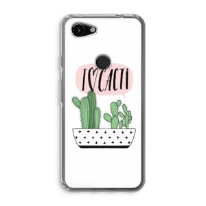 I love cacti: Google Pixel 3a Transparant Hoesje
