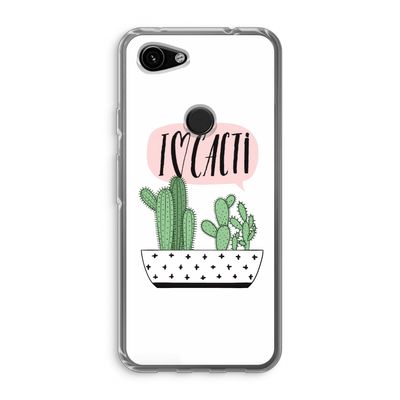 I love cacti: Google Pixel 3a Transparant Hoesje