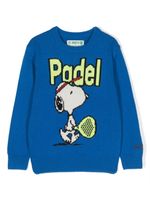 MC2 Saint Barth Kids pull Snoopy Padel Lover en maille intarsia - Bleu - thumbnail