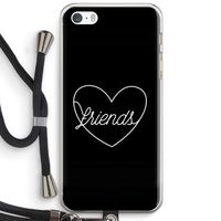 Friends heart black: iPhone 5 / 5S / SE Transparant Hoesje met koord