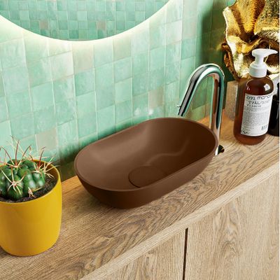 MONDIAZ POOLE solid surface opzetkom kleur Rust | Rust. Afmeting 30x18x8cm