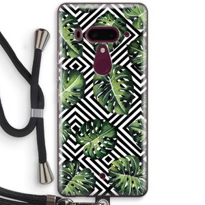Geometrische jungle: HTC U12+ Transparant Hoesje met koord