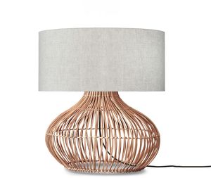 GOOD&MOJO Tafellamp 'Kalahari' Rotan en linnen, 65cm, kleur Naturel/Beige