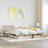 Slaapbank met onderschuifbed en lades zonder matras 90x190 cm