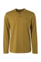 No Excess Regular Fit T-Shirt Henley kraag bruin, Effen - thumbnail