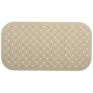 Douche/bad anti-slip mat badkamer - rubber - beige - 36 x 65 cm - rechthoek