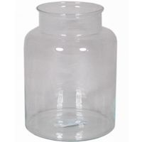 Glazen melkbus vaas/vazen 8 liter smalle hals 19 x 25 cm