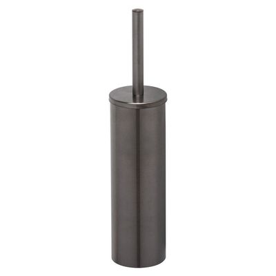 Geesa Nemox Toiletborstel - vrijstaand - witte borstelkop - zwart metaal geborsteld 916511-09