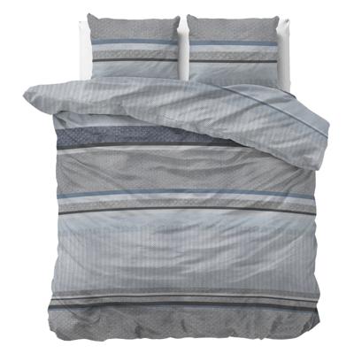 Dekbedovertrek Tados - Lits-Jumeaux (240x220 cm) - Grijs Microvezel - Dessin: Strepen - Sleeptime - Dekbed-Discounter.nl