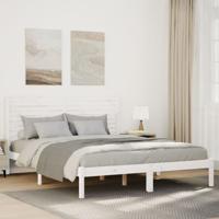 Bedframe extra lang zonder matras massief hout wit 140x220 cm