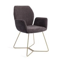 Jesper Home Eetkamerstoel 'Misaki' Beehive Gold, kleur Almost Black