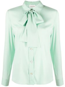 P.A.R.O.S.H. chemise en soie à col lavallière - Vert