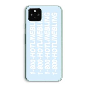 Hotline bling blue: Google Pixel 5a 5G Transparant Hoesje