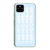 Hotline bling blue: Google Pixel 5a 5G Transparant Hoesje