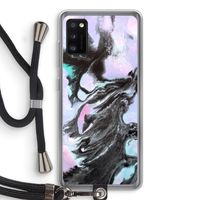 Pastel zwart: Samsung Galaxy A41 Transparant Hoesje met koord