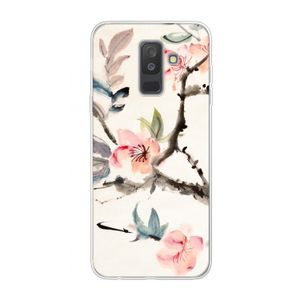 Japanse bloemen: Samsung Galaxy A6 Plus (2018) Transparant Hoesje