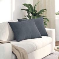 Sofa Kussens 2 pcs Donkergrijs 70 x 50 cm Katoen Stof