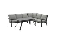 Sergio lounge-diningset - 3-delig - rechts - carbon black - light grey