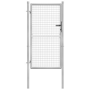 Poort 105x200 cm gegalvaniseerd staal zilverkleurig