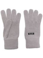 MSGM logo-embroidered knitted gloves - Gris