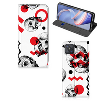 Mobiel BookCase OPPO Reno4 Z 5G Skull Red - thumbnail